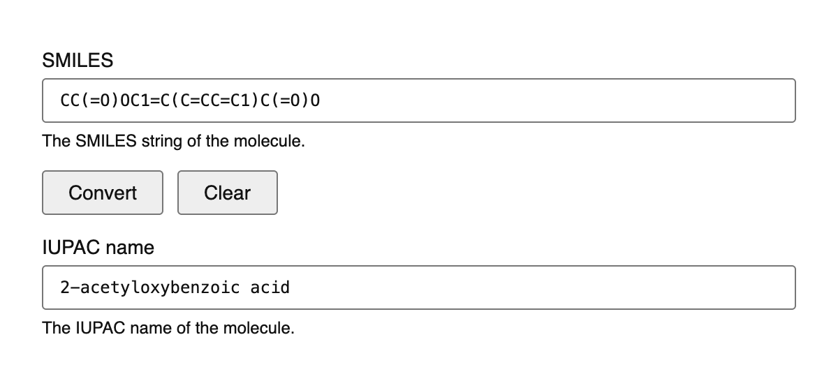 SMILES to IUPAC